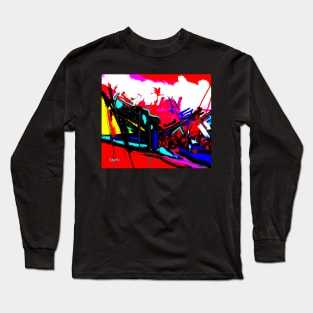 London Abstract Red Long Sleeve T-Shirt